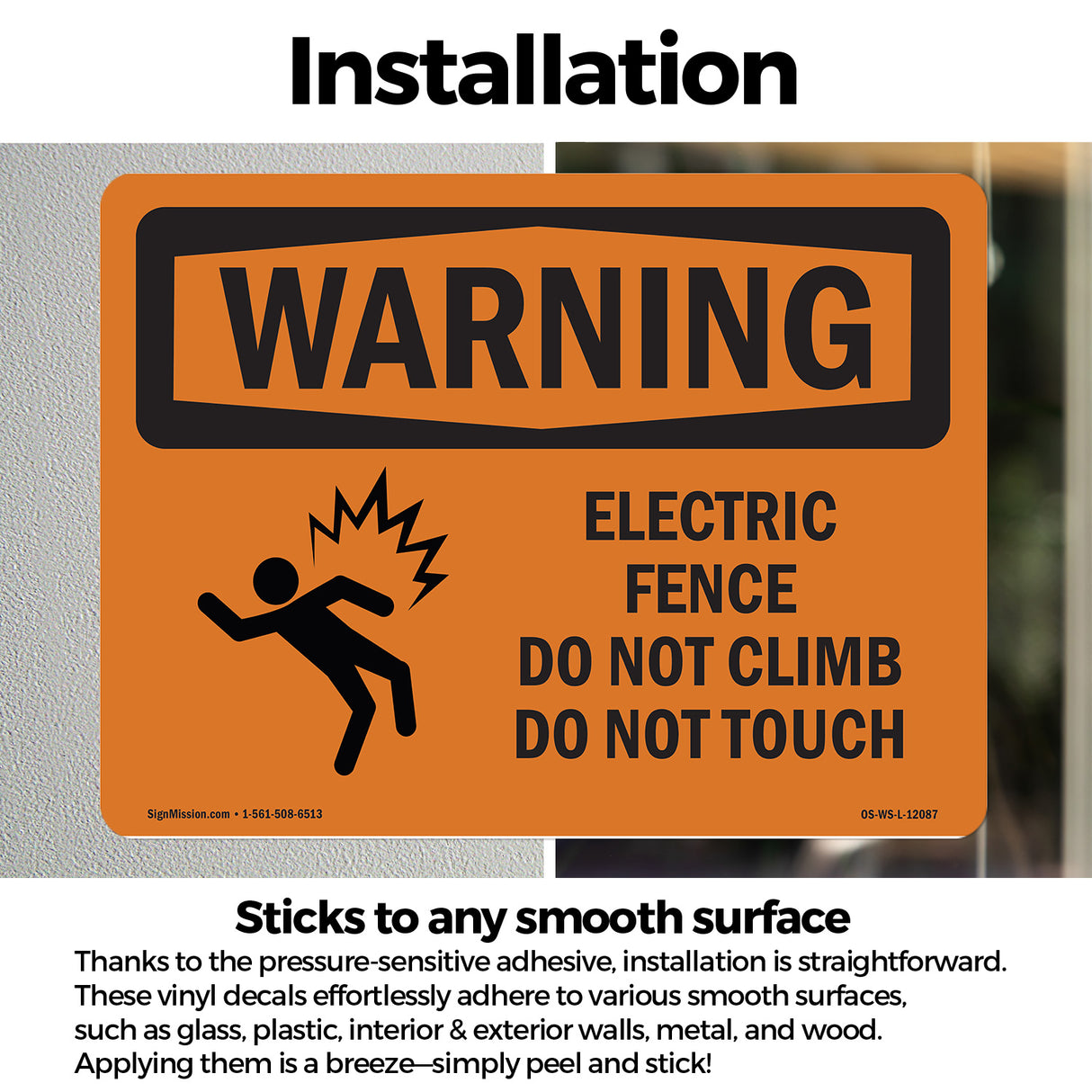 Electric Fence Do Not Climb With Symbol