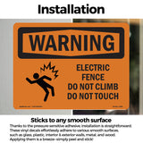 Electric Fence Do Not Climb With Symbol