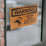 Electric Fence Do Not Climb With Symbol