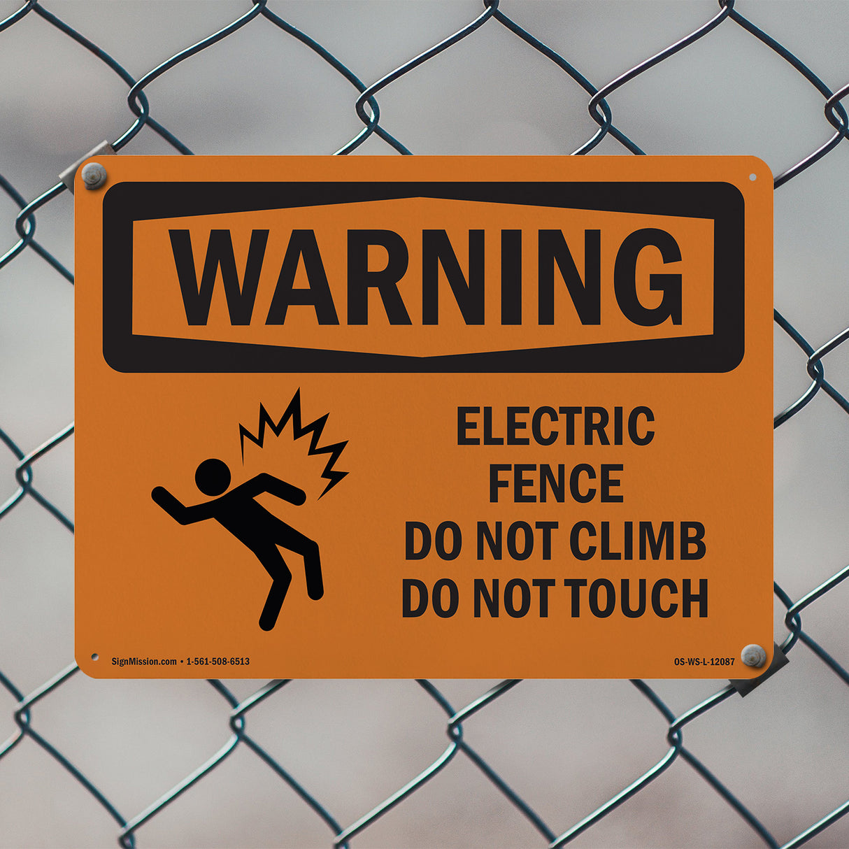 Electric Fence Do Not Climb With Symbol