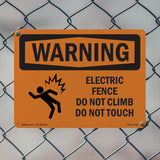Electric Fence Do Not Climb With Symbol