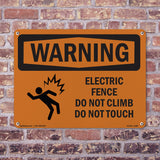 Electric Fence Do Not Climb With Symbol
