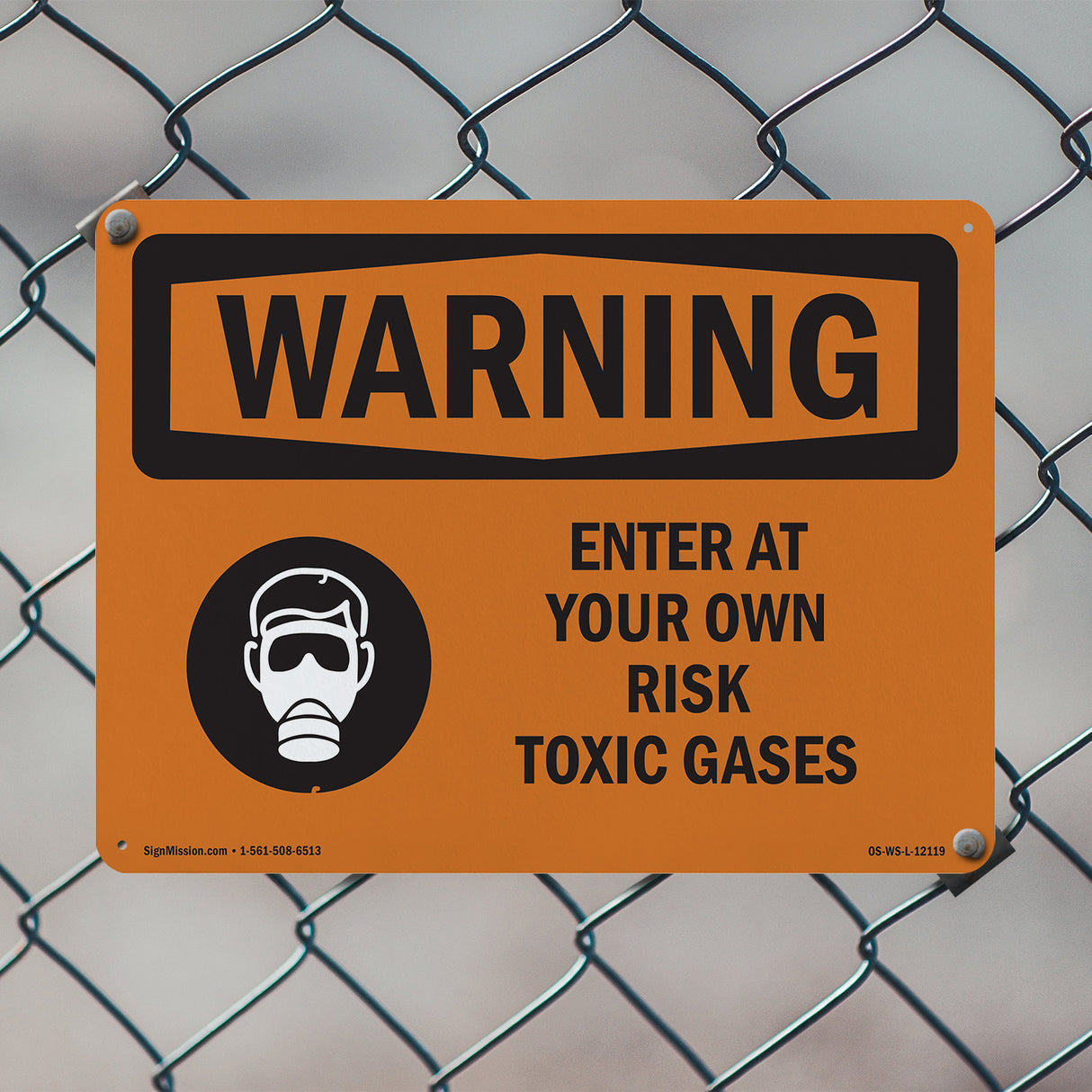 Enter At Your Own Risk Toxic Gases With Symbol