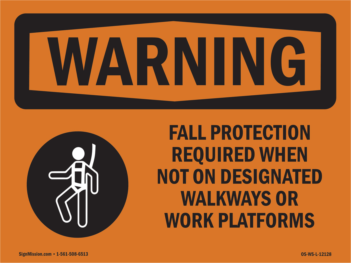 Fall Protection Required When With Symbol