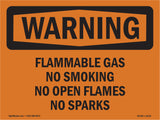 Flammable Gas No Smoking No Open Flames No Sparks