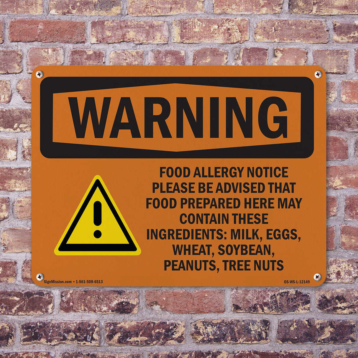 Food Allergy Notice Please Be With Symbol