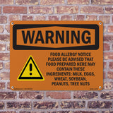Food Allergy Notice Please Be With Symbol