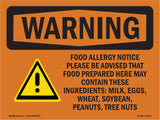 Food Allergy Notice Please Be With Symbol