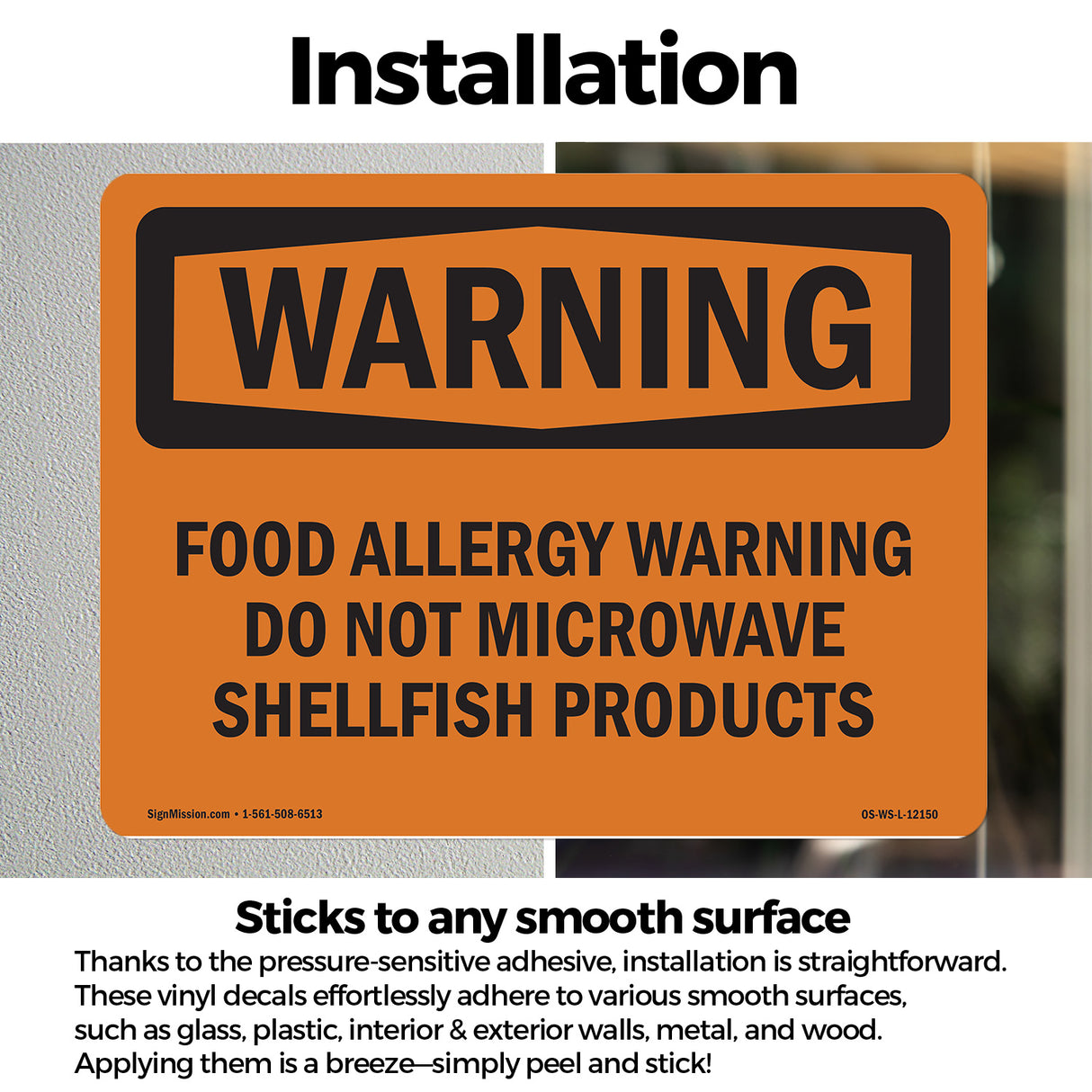 Food Allergy Warning Do Not Microwave Shellfish