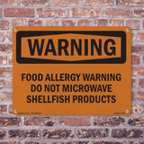 Food Allergy Warning Do Not Microwave Shellfish
