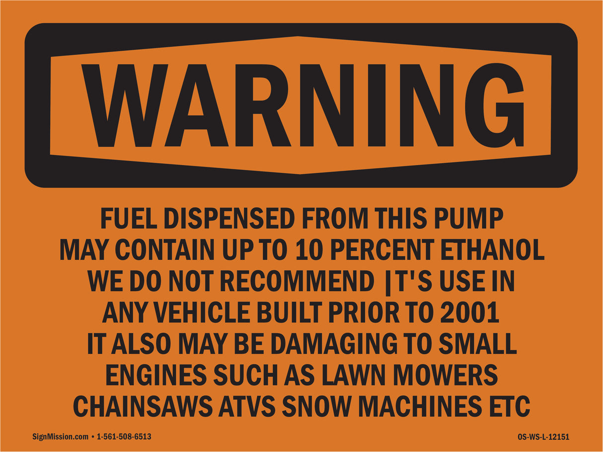 Fuel Dispensed From This Pump May Contain