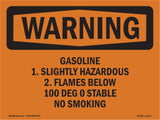 Gasoline 1. Slightly Hazardous 2. Flames