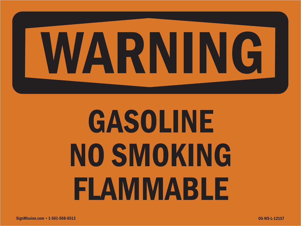 Gasoline No Smoking Flammable