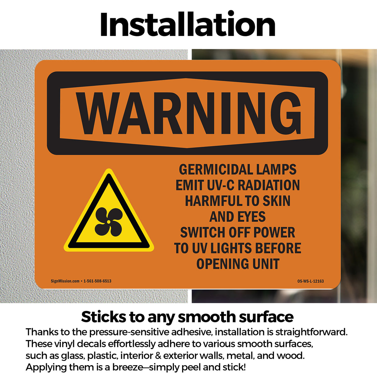 Germicidal Lamps Emit UV-C Radiation With Symbol