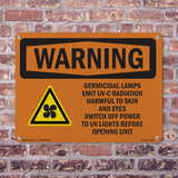 Germicidal Lamps Emit UV-C Radiation With Symbol