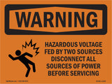 Hazardous Voltage Fed By Two With Symbol