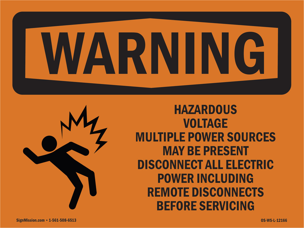 Hazardous Voltage Multiple Power With Symbol