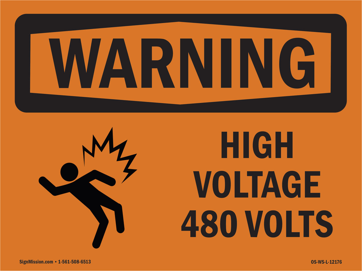 High Voltage 480 Volts With Symbol