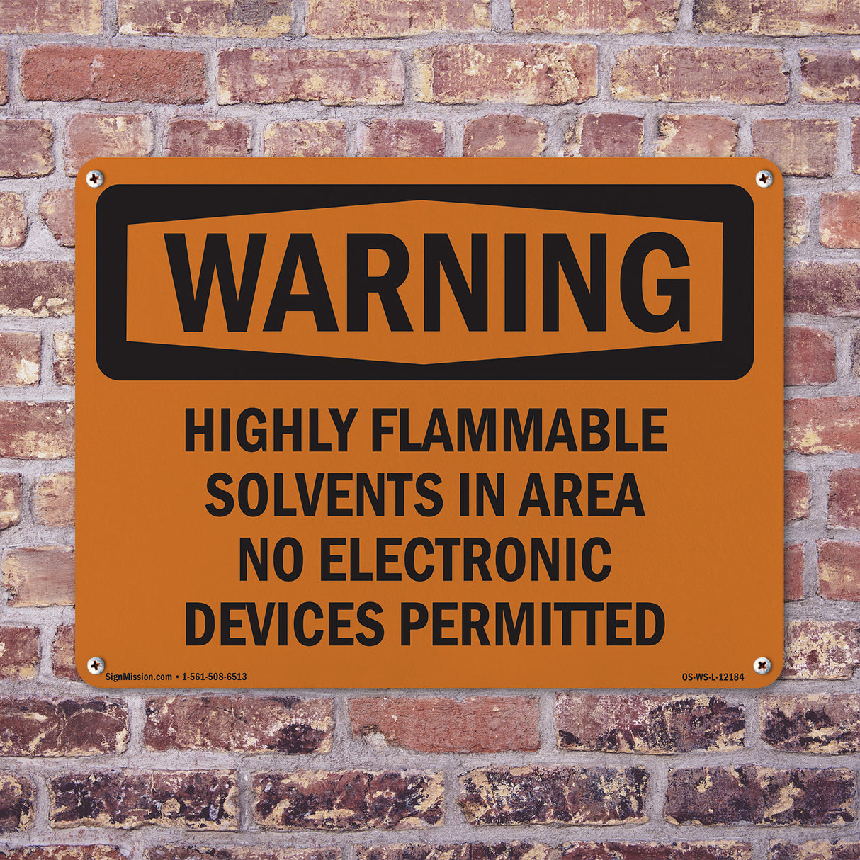 Highly Flammable Solvents In Area No Electronic