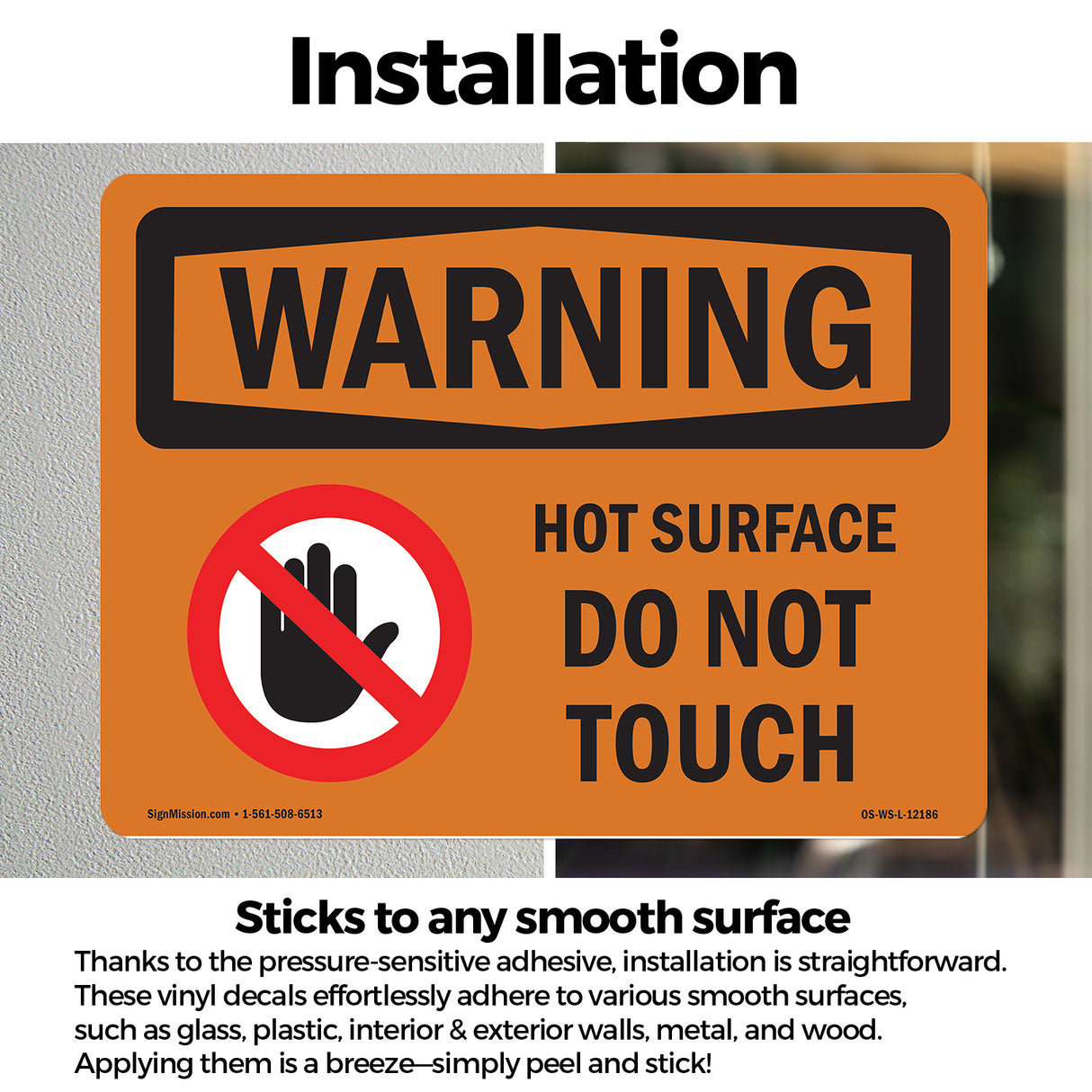 Hot Surface Do Not Touch With Symbol