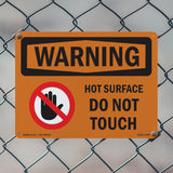 Hot Surface Do Not Touch With Symbol