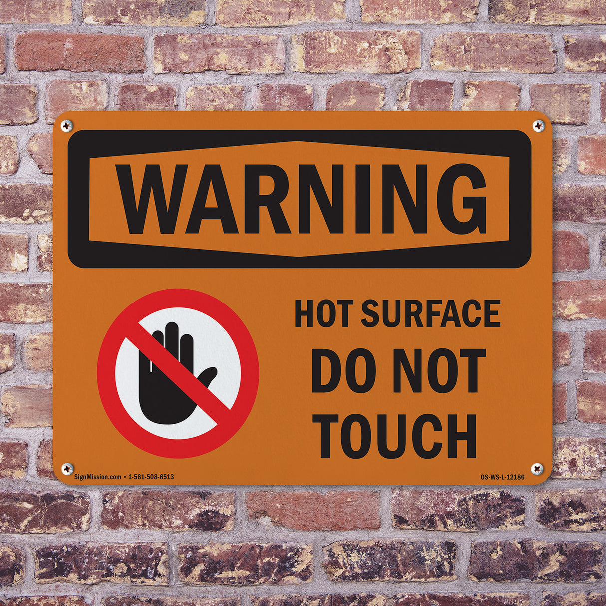 Hot Surface Do Not Touch With Symbol