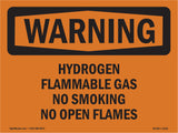 Hydrogen Flammable Gas No Smoking No Open Flames