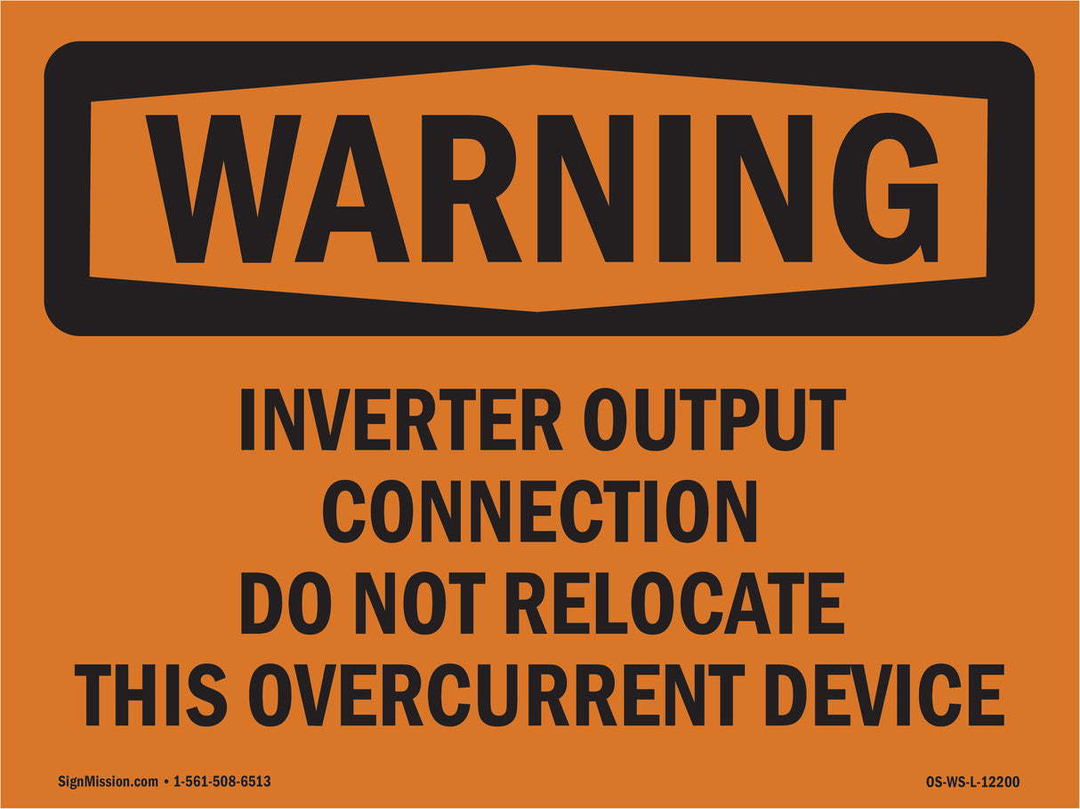 Inverter Output Connection Do Not Relocate