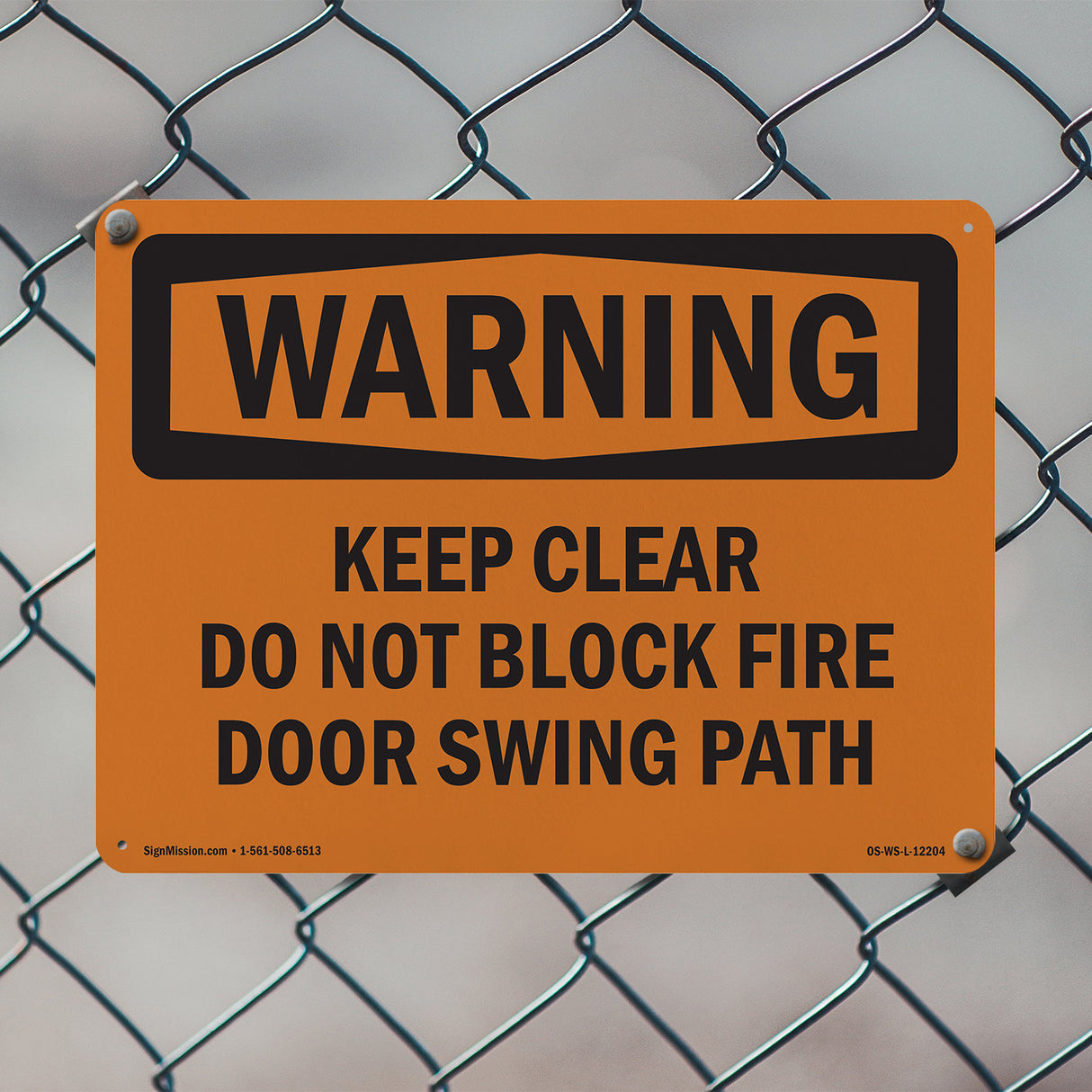 Keep Clear Do Not Block Fire Door Swing Path