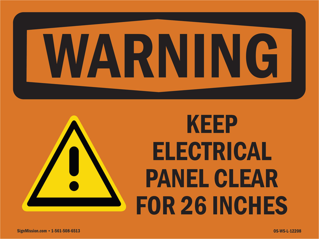 Keep Electrical Panel Clear With Symbol
