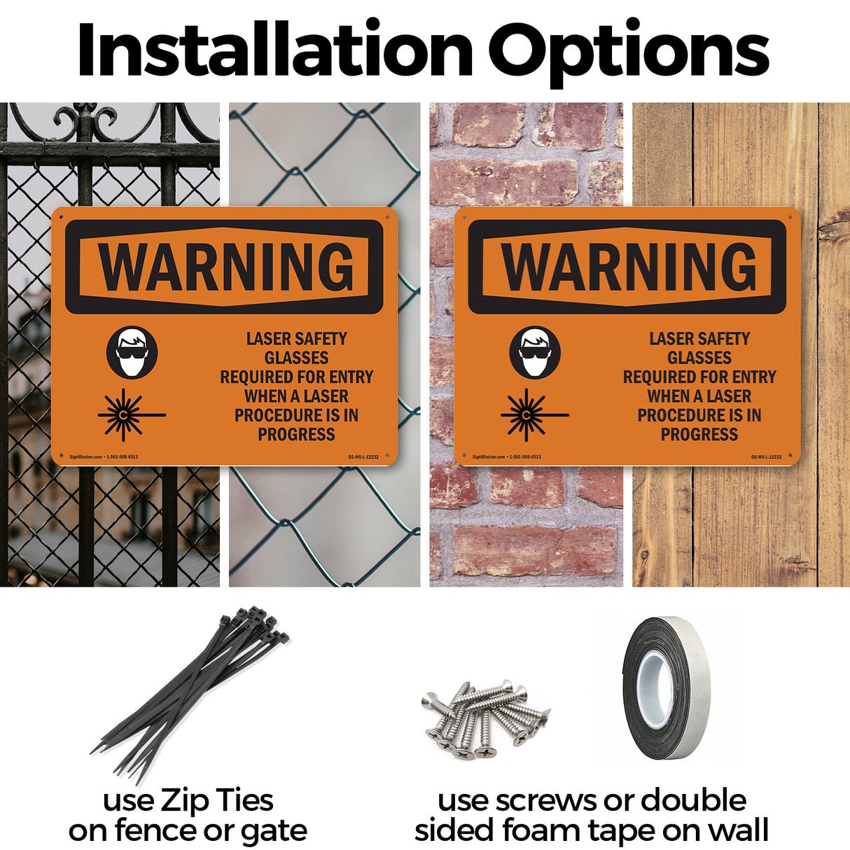 Laser Safety Glasses Required With Symbol