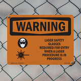 Laser Safety Glasses Required With Symbol