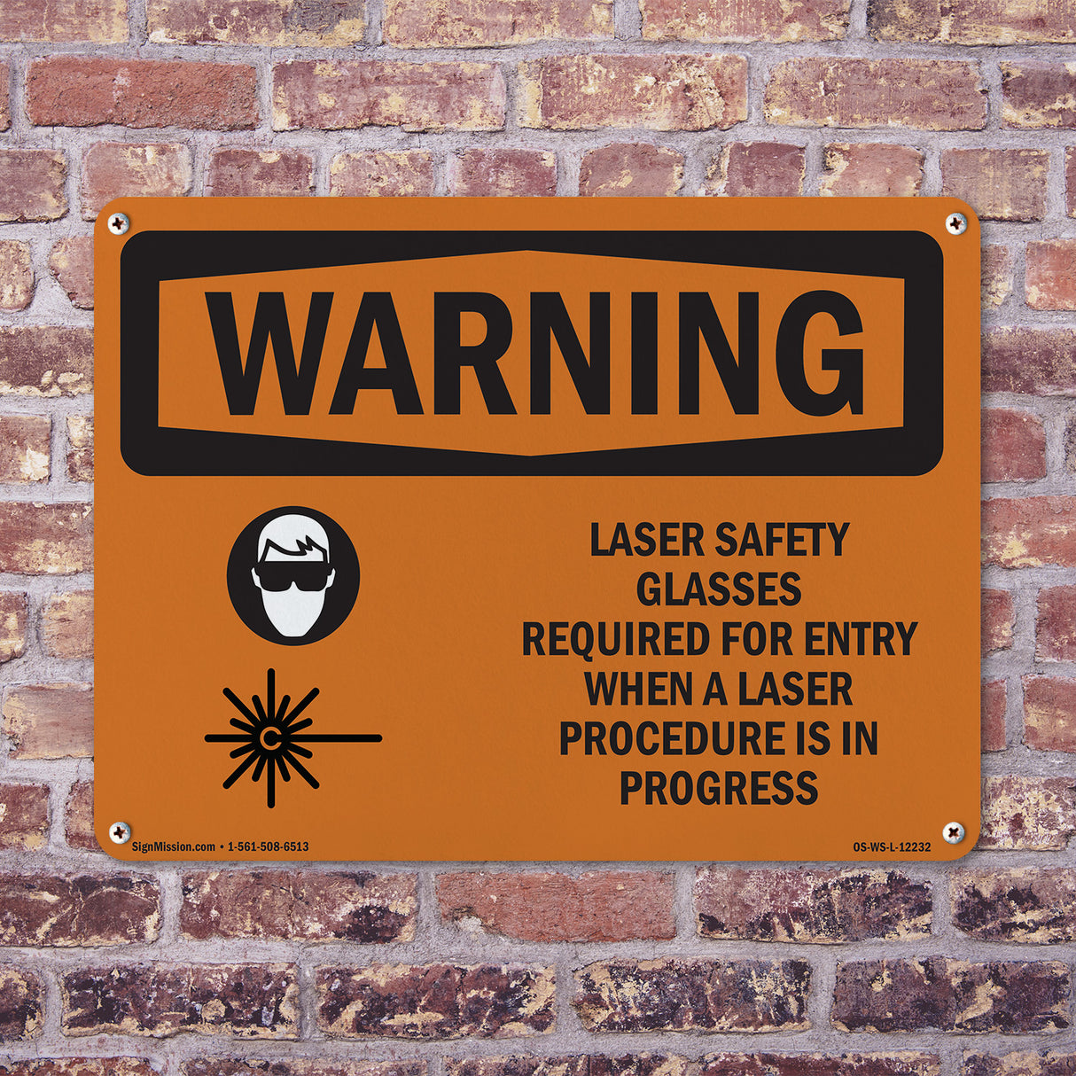 Laser Safety Glasses Required With Symbol