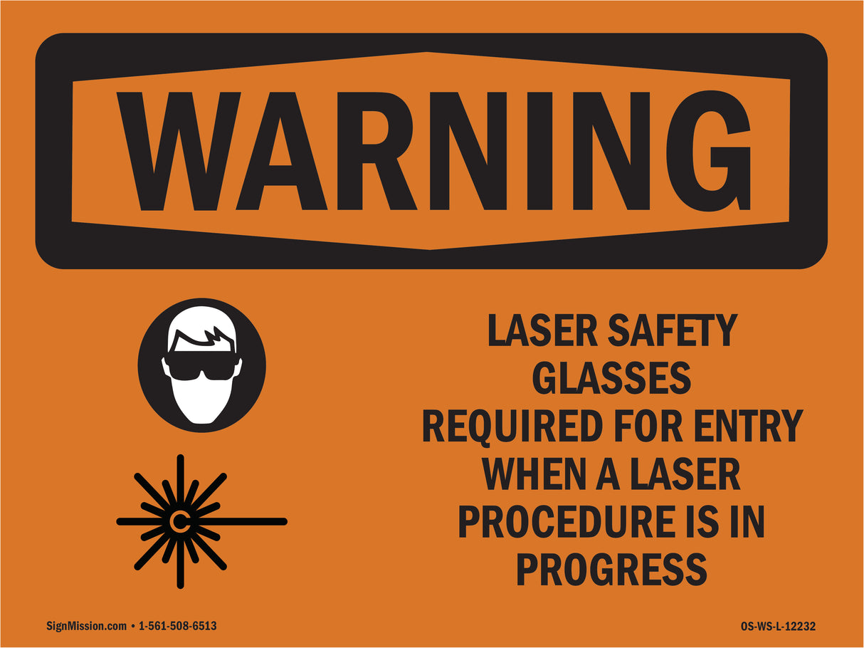 Laser Safety Glasses Required With Symbol