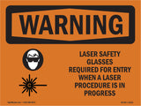 Laser Safety Glasses Required With Symbol