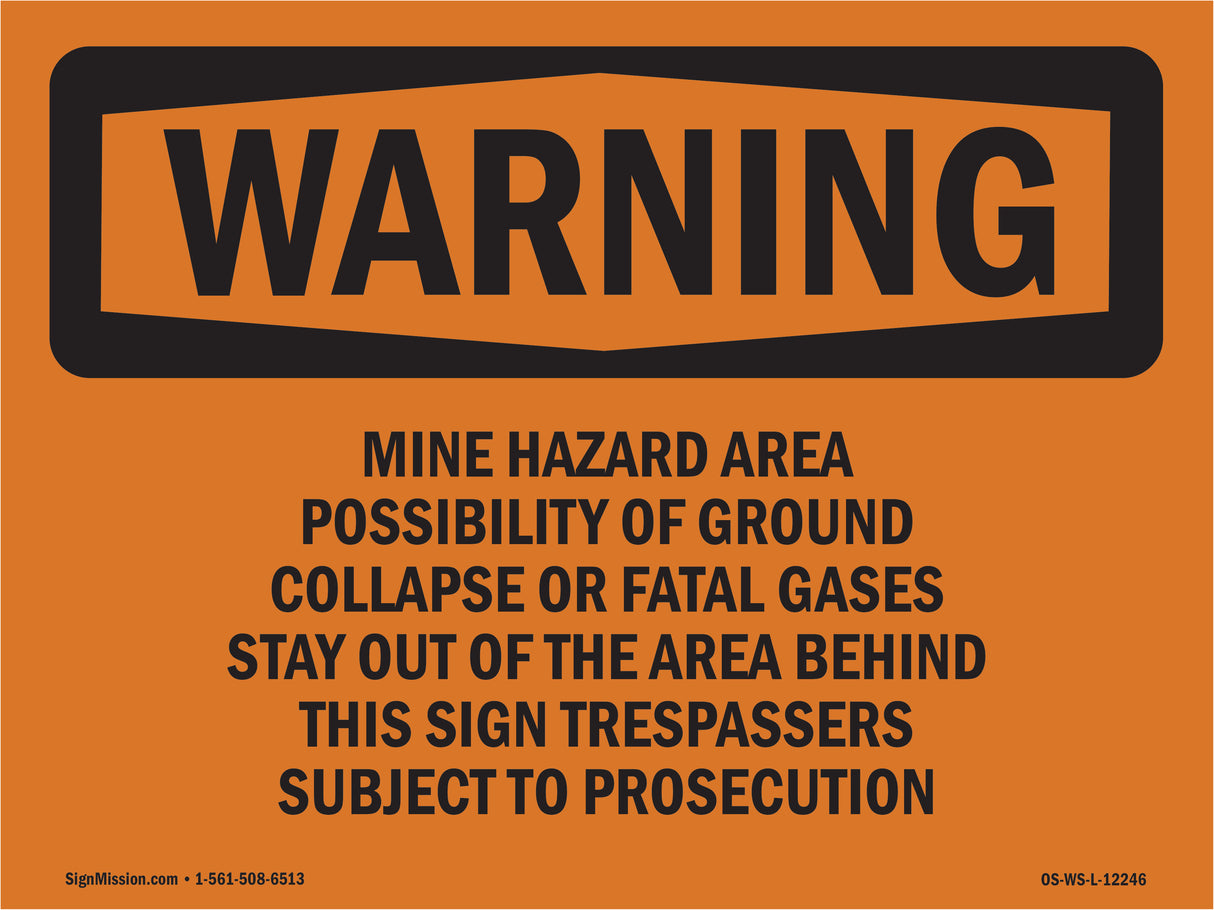 Mine Hazard Area Possibility Of Ground Collapse