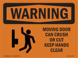 Moving Door Can Crush Or Cut With Symbol