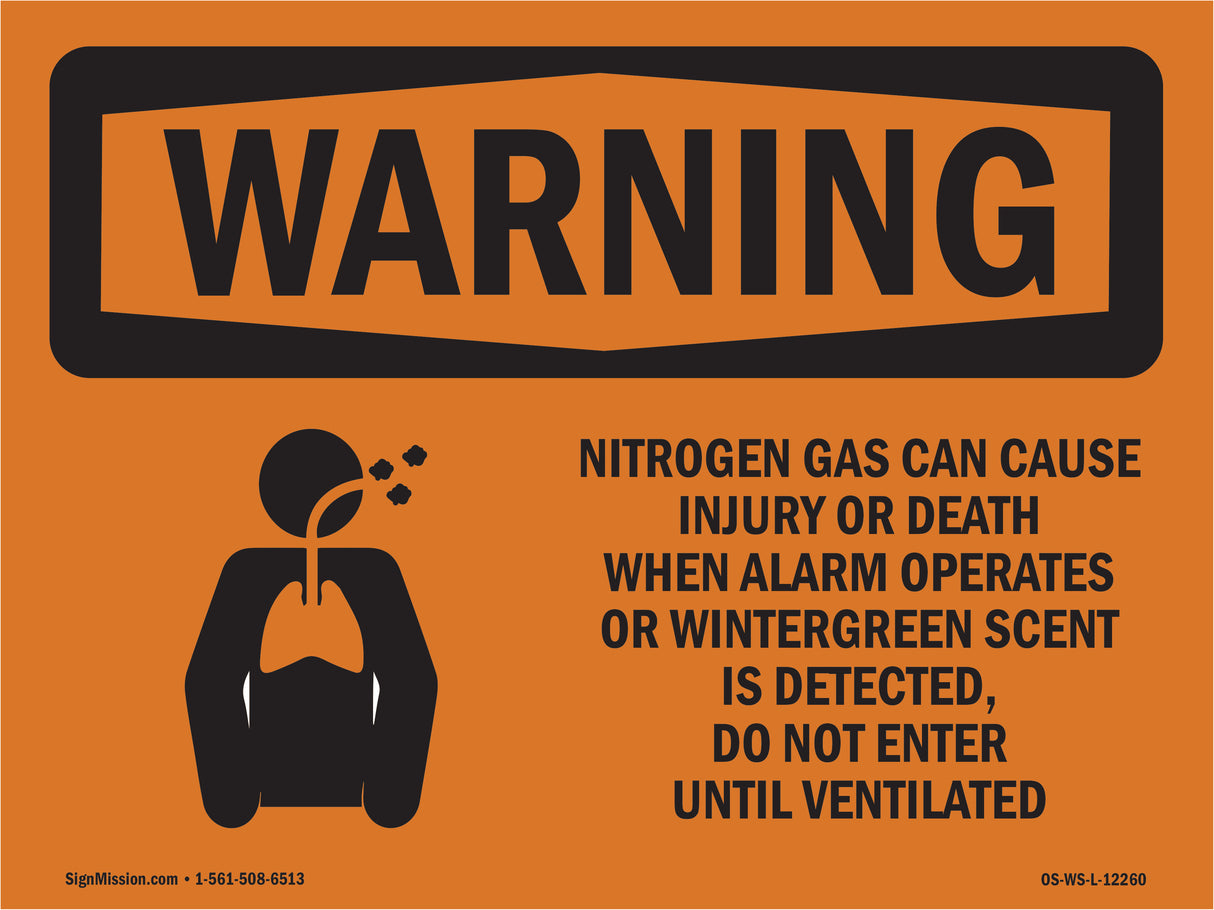 Nitrogen Gas Can Cause Injury With Symbol