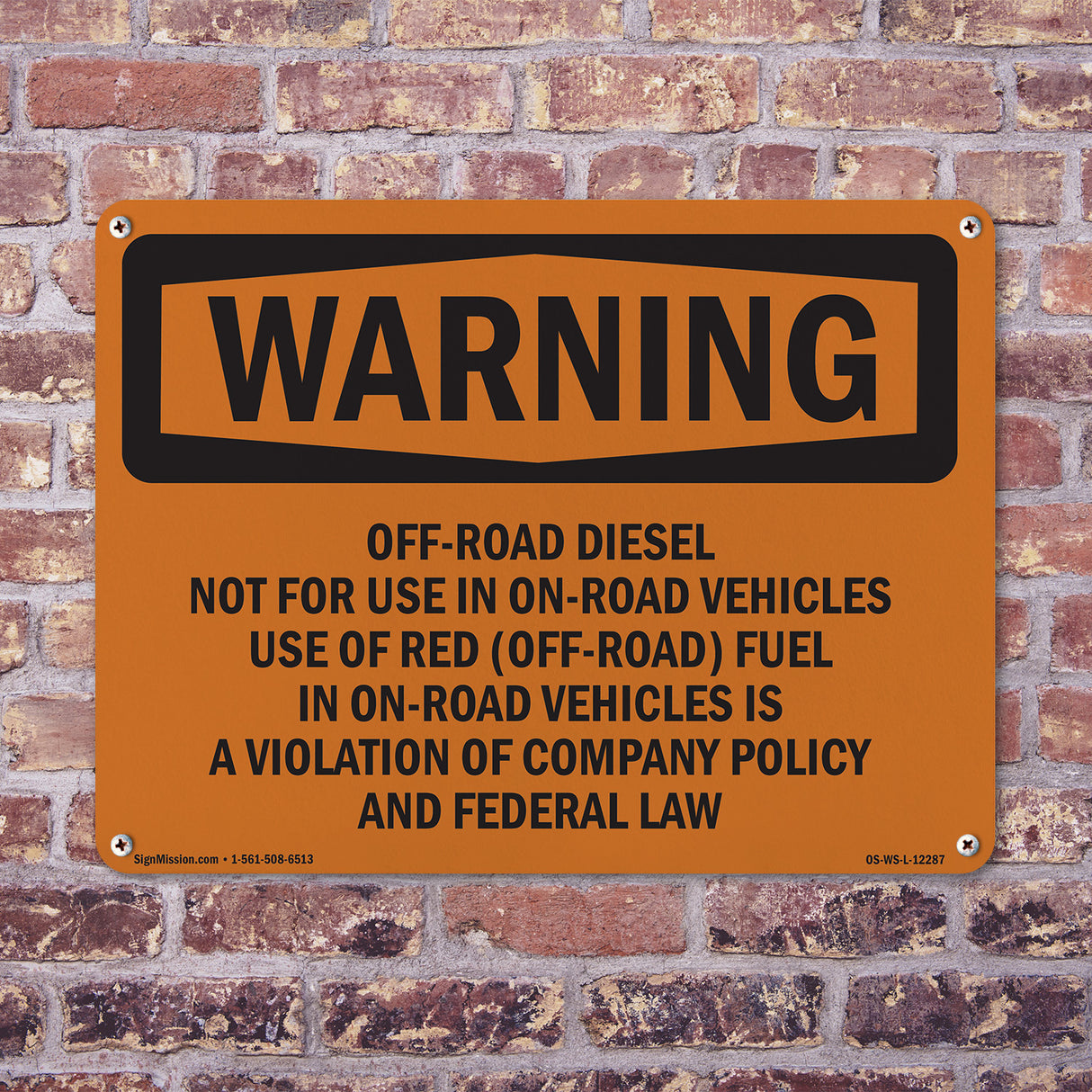 Off-Road Diesel Not For Use In On-Road Vehicles