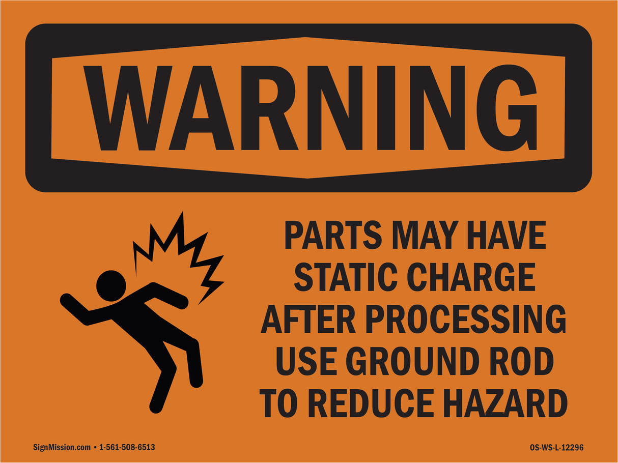 Parts May Have Static Charge With Symbol