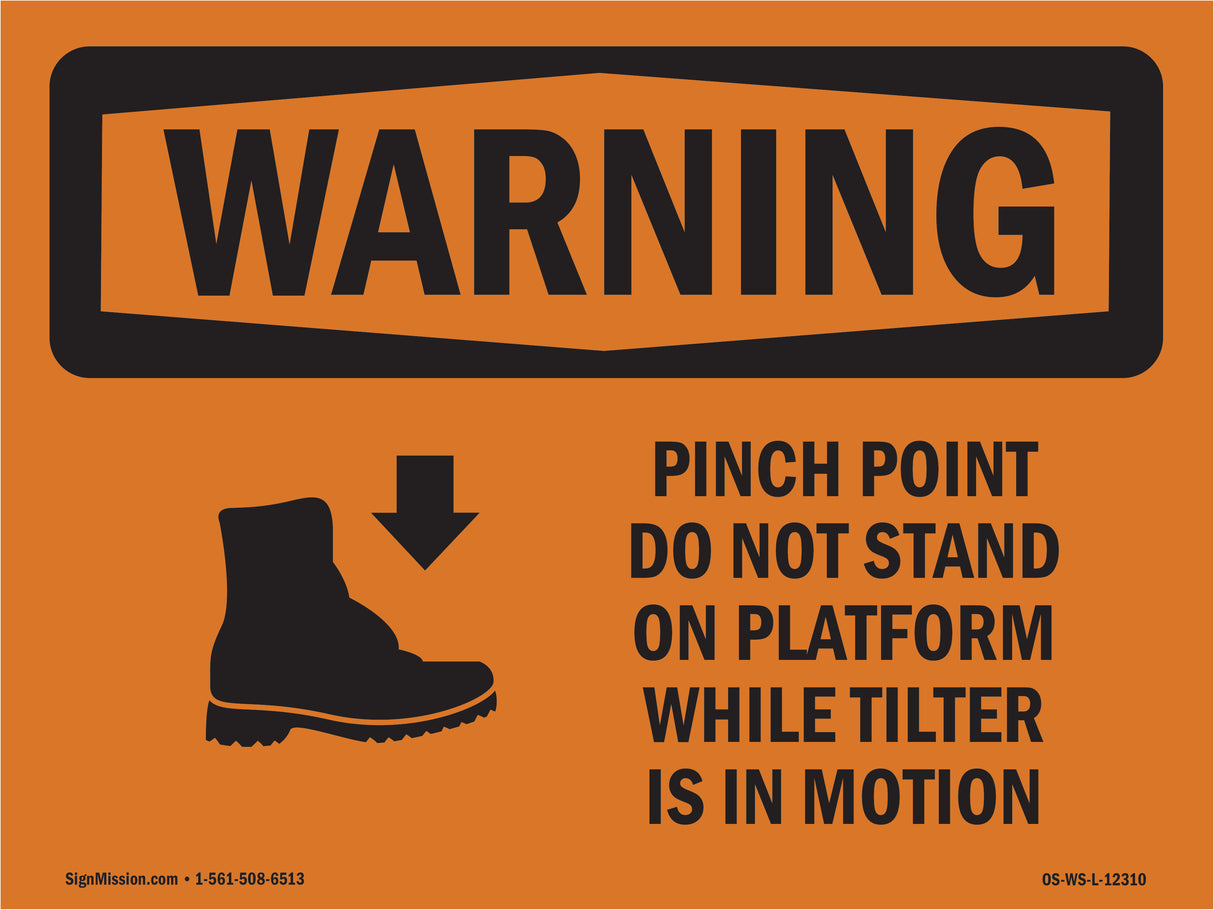 Pinch Point Do Not Stand On With Symbol
