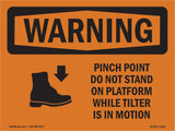 Pinch Point Do Not Stand On With Symbol