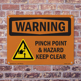 Pinch Point Hazard Keep Clear With Symbol