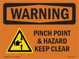 Pinch Point Hazard Keep Clear With Symbol