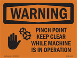 Pinch Point Keep Clear While With Symbol