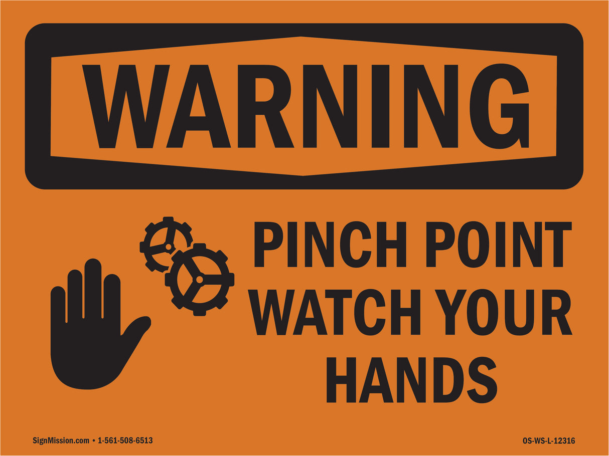 Pinch Point Watch Your Hands With Symbol