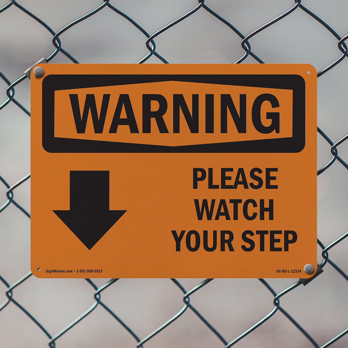 Please Watch Your Step [Down Arrow] With Symbol