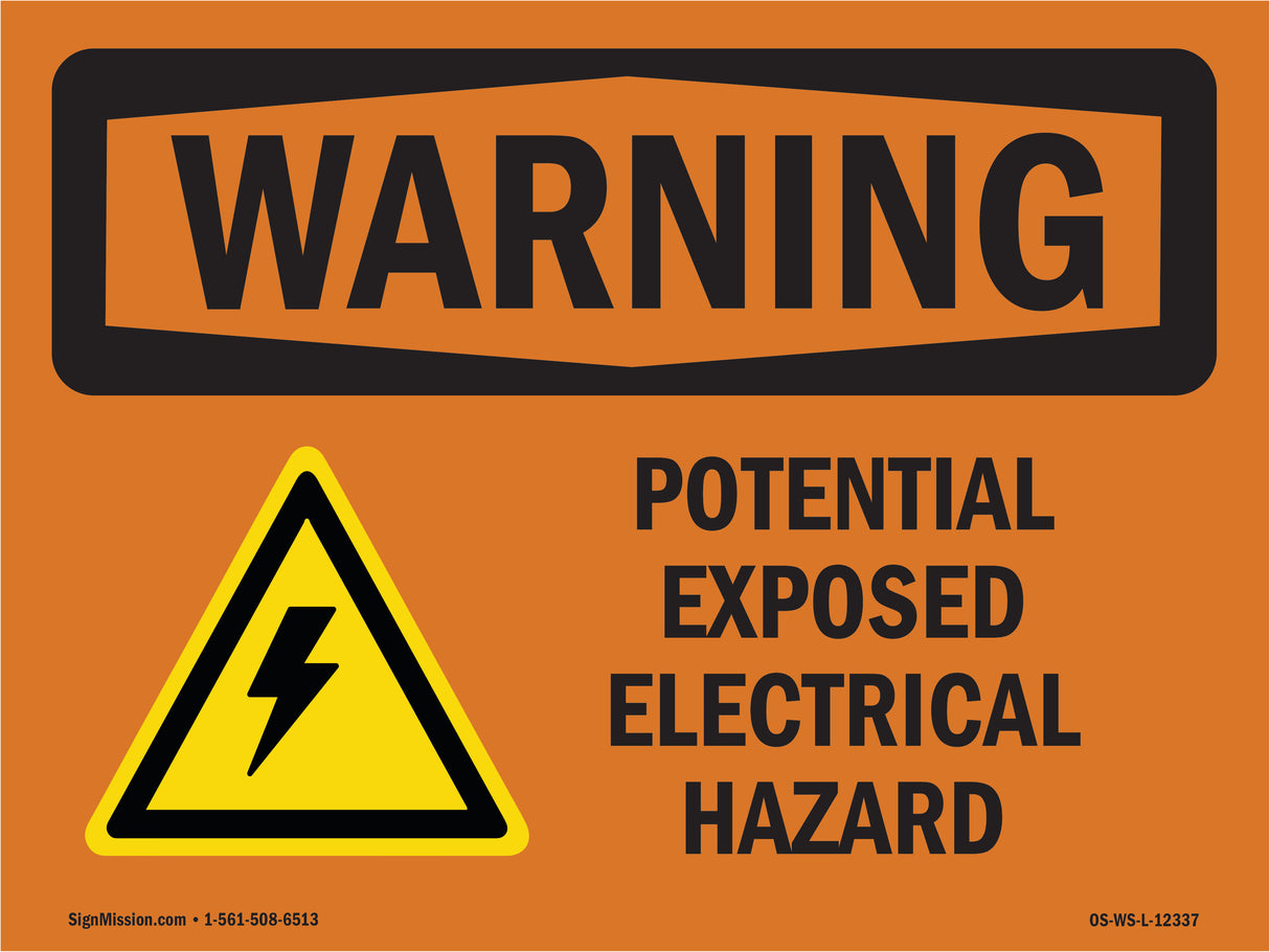 Potential Exposed Electrical Hazard With Symbol