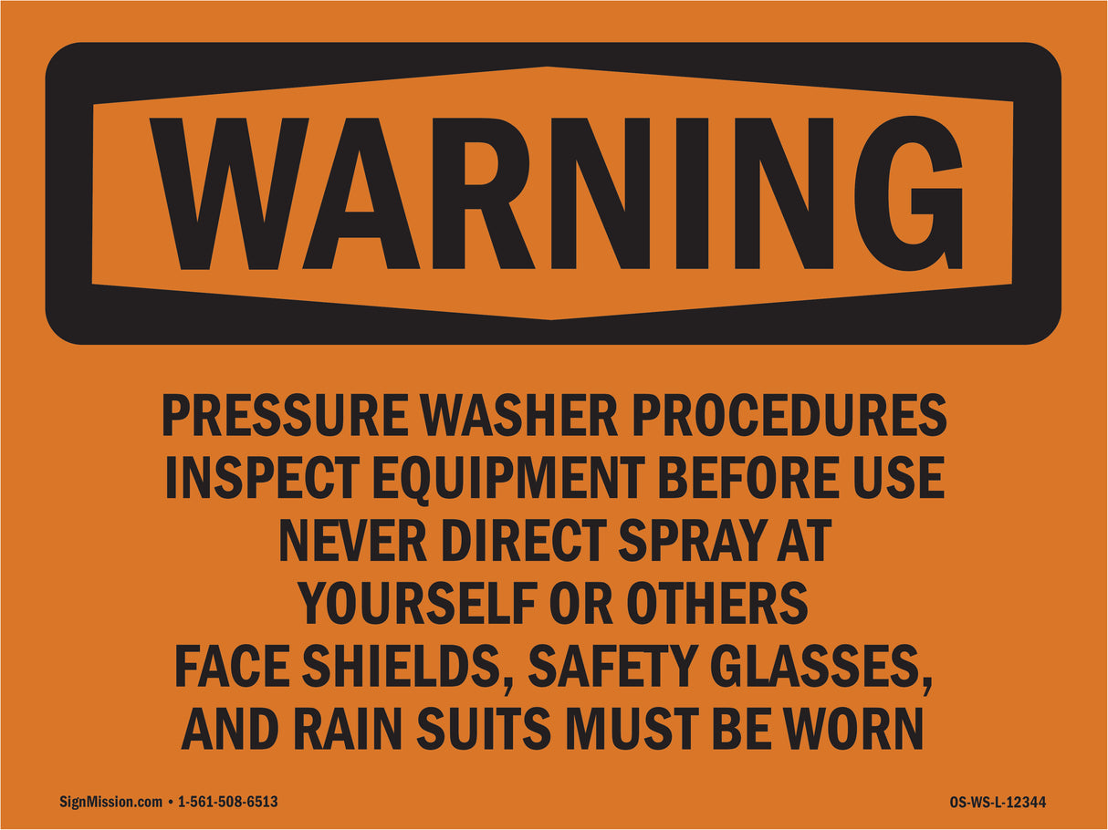 Pressure Washer Procedures Inspect Equipment