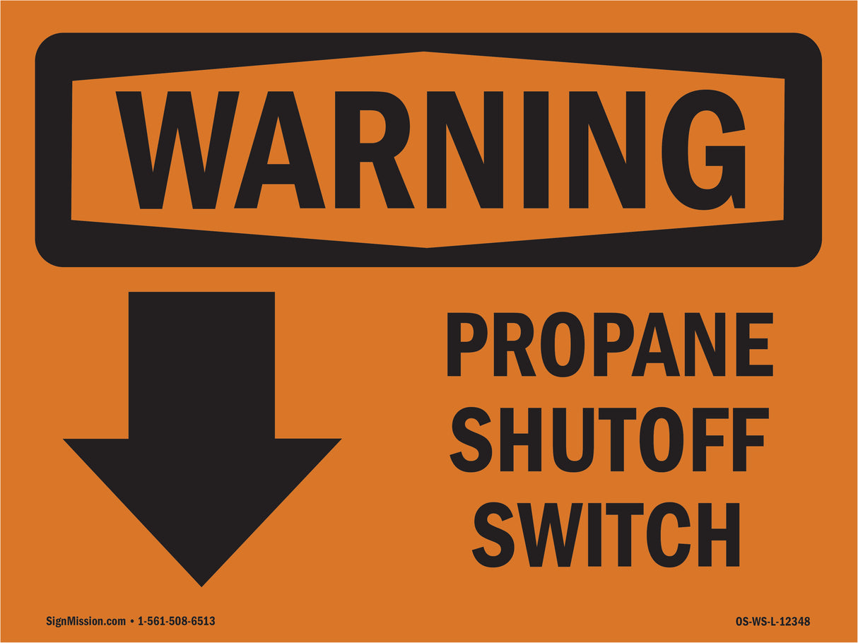 Propane Shutoff Switch [Down Arrow] With Symbol